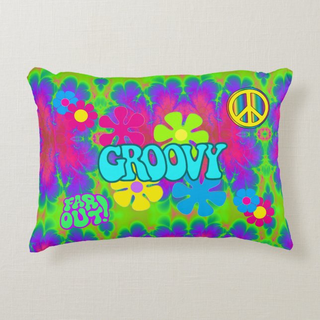 Groovy Hippie Accent Pillow (Front)