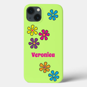 Groovy Hippie Flower Custom Name iPhone 13 Case