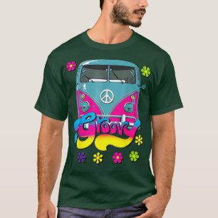 Groovy Hippie Flower Peace Van Flower And Travel T-Shirt