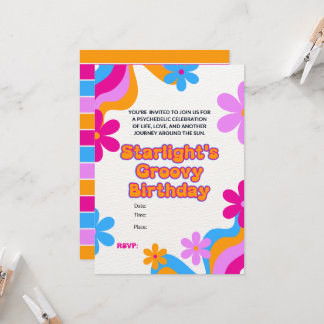 Groovy Hippie Love Peace and Love Celebration Invitation