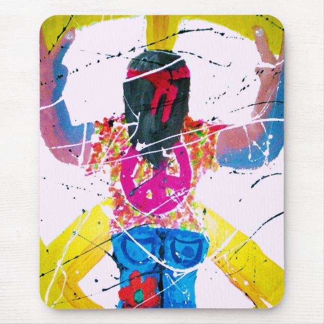 Groovy Hippie Peace Sign Mouse Pad (Front)