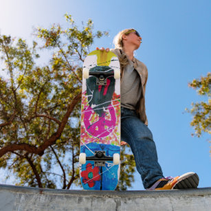 Groovy Hippie Peace Sign Skateboard