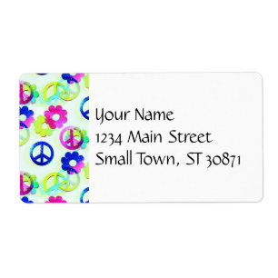 Groovy Hippie Peace Signs Flower Power Sparkle Pat