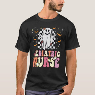 Groovy Hippie Pediatric Nurse Ghost Retro 70s 80s T-Shirt