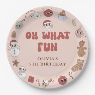 Groovy Hippie Santa Christmas birthday Paper Plate