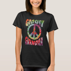 Groovy Hippie Tie Dye Vintage Peace Sign Groovy Gr T-Shirt
