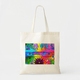 groovy hippie tote bag