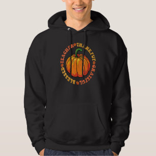 Groovy Hippy Teacher Thankful Grateful Blessed Fal Hoodie