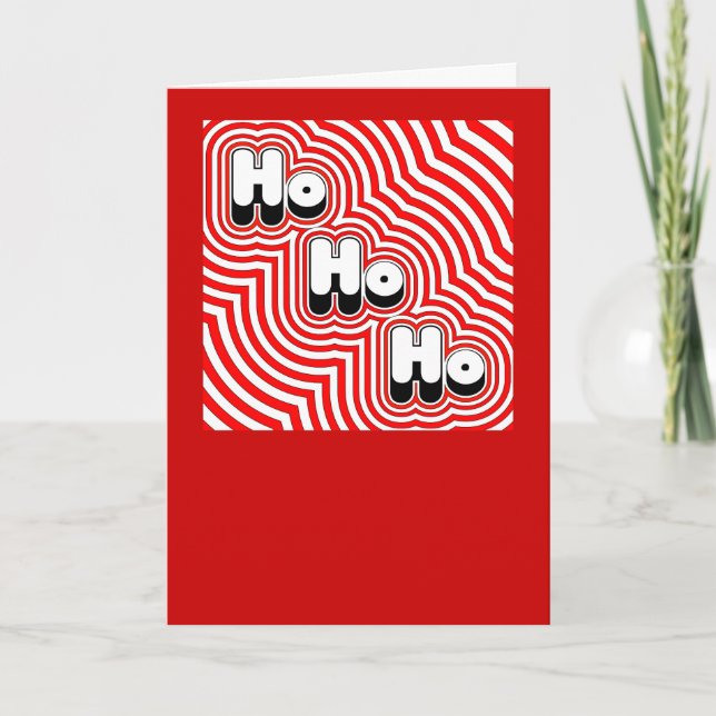 Groovy Ho Ho Ho Christmas Card (Front)