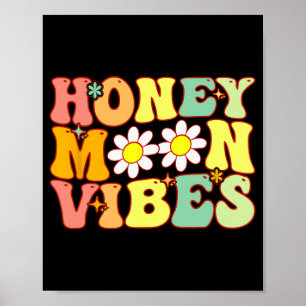 Groovy Honeymoon Vibe Bride Bridal Shower Honeymoo Poster