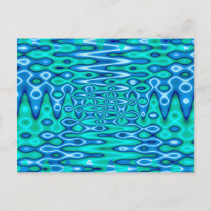 groovy horizon blue postcard