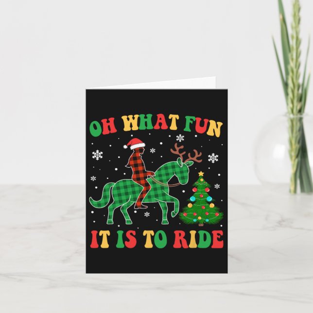 Groovy Horse Oh What Fun It Is To Ride Christmas X Card (Front)