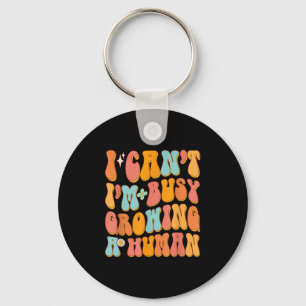 Groovy I Can't I'm Busy Growing A Human Cute Pregn Keychain
