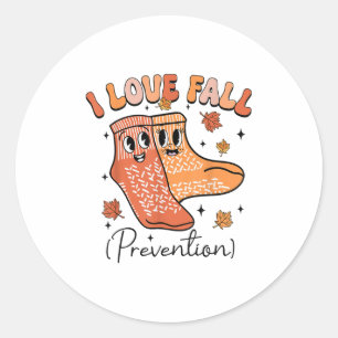 Groovy I Fall Prevention Fall Pt Physical Therapy Classic Round Sticker