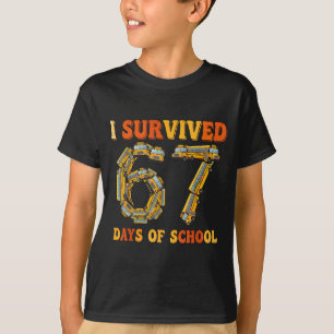 Groovy I Survived 67 Days Of School Funny 67 Meme  T-Shirt