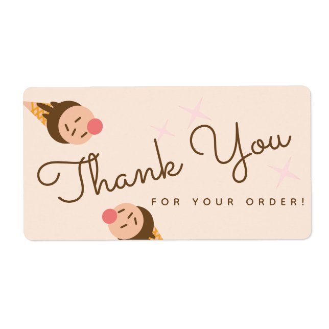 Groovy Ice Cream Cone Thank You Square  (Front)