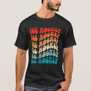 Groovy Ice Hockey For Girl Women Retro 70s Hippie T-Shirt