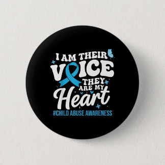 Groovy Im Their Voice Support Child Awareness Blue 2 Inch Round Button