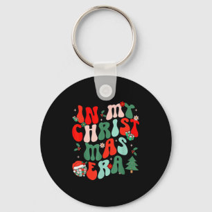 Groovy In My Christmas Era Cute Christmas Holiday Keychain