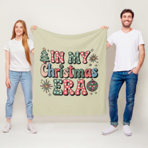 Groovy In My Christmas Era Funny Teacher Fleece Blanket