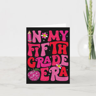 Groovy In My Fifth Grade Era First Day Of School B Card