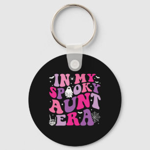 Groovy In My Spooky Aunt Era Hippie Halloween Aunt Keychain