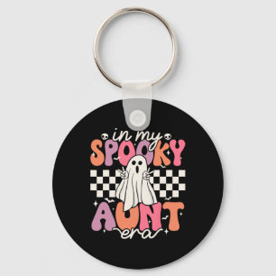 Groovy In My Spooky Aunt Era Retro Auntie Hallowee Keychain