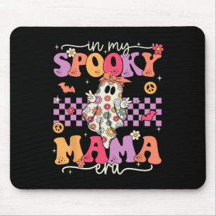 Groovy In My Spooky Mama Era Cute Retro Mom Hallow Mouse Pad