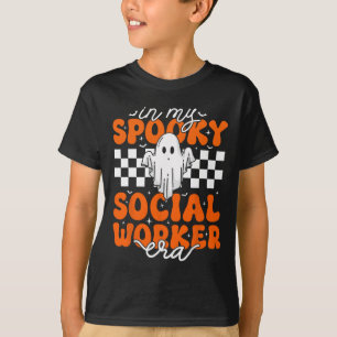 Groovy In My Spooky Social Worker Era Cute Ghost H T-Shirt