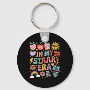 Groovy In My Star Era Teacher Rock The Test Test D Keychain