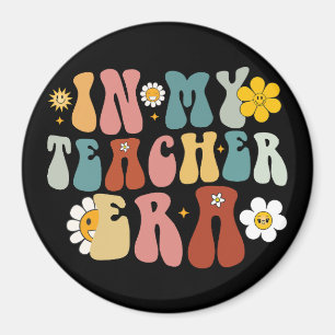 Groovy In My Teacher Era Back to School Teacher  Magnet