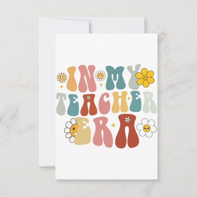 Groovy In My Teacher Era Back to School Teacher  Thank You Card (Front)