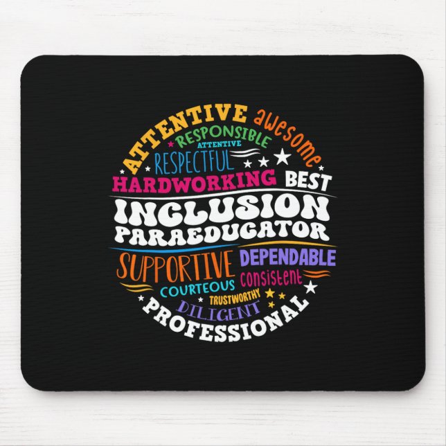 Groovy Inclusion Paraeducator - Special Education  Mouse Pad (Front)