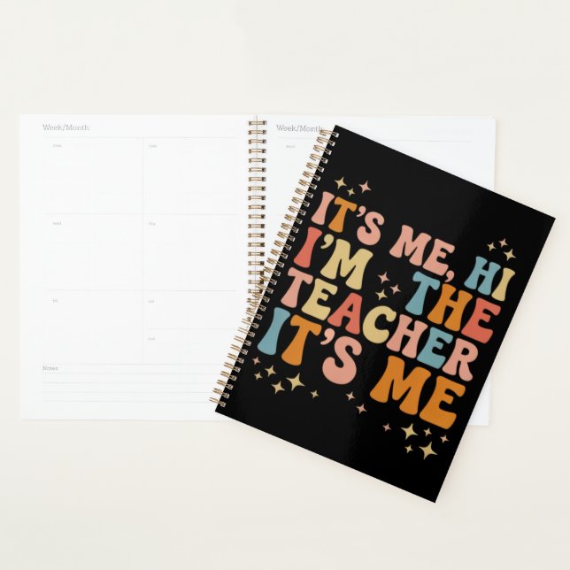 Groovy Its Me Hi Im The Teacher It’s Me School Planner (Display)