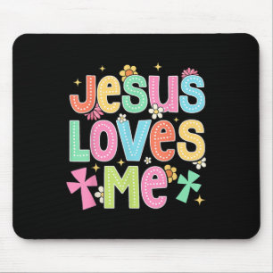 Groovy Jesus Loves Me Biblical Christian Church  Mouse Pad