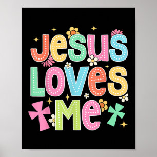 Groovy Jesus Loves Me Biblical Christian Church  Poster