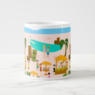 Groovy Jet Set Pool Party Large Coffee Mug