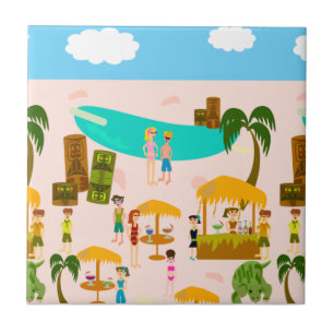 Groovy Jet Set Pool Party Tile