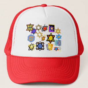 Groovy Jewish Stars Happy Hannukah! Trucker Hat