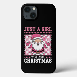 Groovy Just A Girl Who Loves Christmas Xmas Santa  iPhone 13 Case