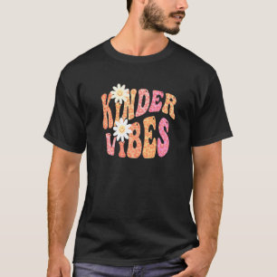 Groovy KINDER VIBES Teacher Fall Colors Kindergart T-Shirt
