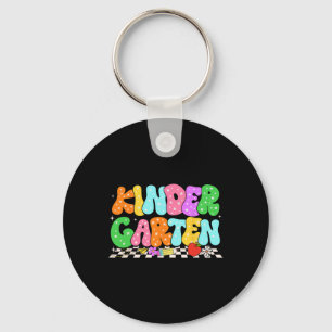 Groovy Kindergarten Back To School First Day Of Sc Keychain