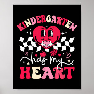 Groovy Kindergarten Has My Heart Teacher Valentine Poster