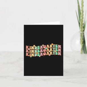 Groovy Kindergarten Vibes Face Retro Teachers Back Card