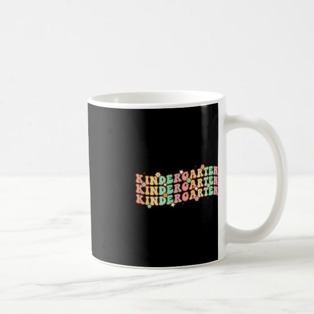 Groovy Kindergarten Vibes Face Retro Teachers Back Coffee Mug (Right)