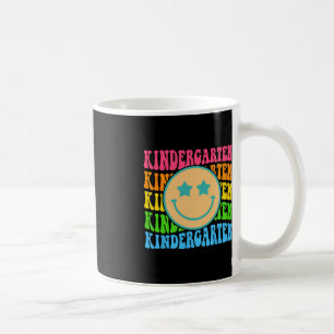 Groovy Kindergarten Vibes Face Retro Teachers Back Coffee Mug
