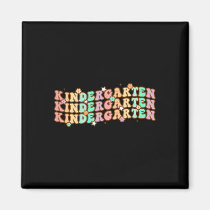 Groovy Kindergarten Vibes Face Retro Teachers Byck Magnet