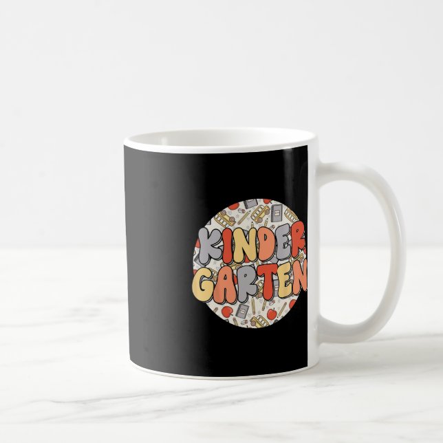 Groovy Kindergarten Vibes Retro Teachers Kids Back Coffee Mug (Right)