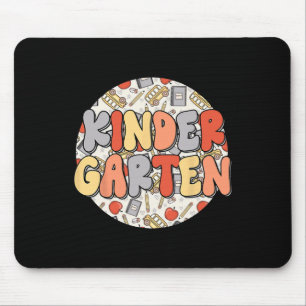 Groovy Kindergarten Vibes Retro Teachers Kids Back Mouse Pad