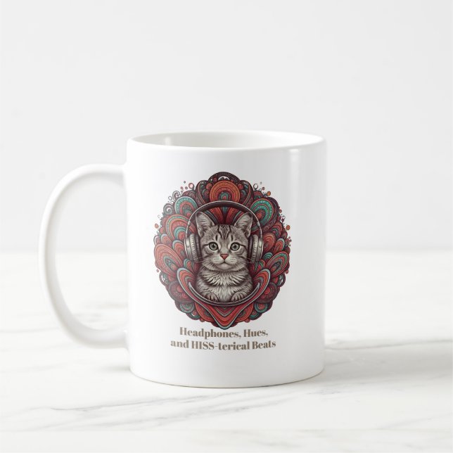 Groovy Kitty Vibe Mug - Silver Tabby (Left)